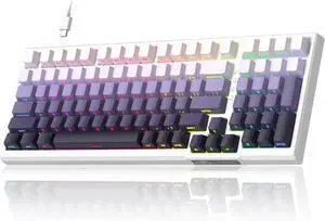 MageGee SKY98 Mechanical Gaming Keyboard, 96% Hot Swappable Wired Custom Creamy Keyboards w/ 5-Layer Sound Dampening, RGB Backlit, Side Printed Keycaps for Win/Mac (White & Purple, Purple Bird Switch) MageGee SKY98 Mechanical Gaming Keyboard, 96% Hot Swappable Wired Custom Creamy Keyboards w/ 5-Layer Sound Dampening, RGB Backlit, Side Printed Keycaps for Win/Mac (White & Purple, Purple Bird Switch)