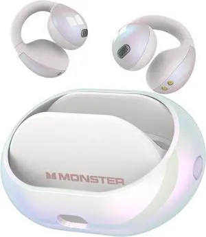 Monster Open Ear AC600 Headphones,Bluetooth 5.4 Wireless Earbuds with HiFi Stereo,Clip-On Earbuds with ENC Clear Call,21H Playtime, Touch Control,IPX6 Waterproof Wireless Headphones for Exercise