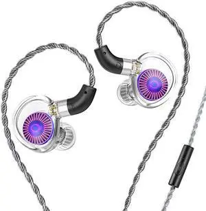 TRN Medusa 12mm Dynamic Driver in Ear Monitor Earphones, 1DD and 2nd-Gen DLC IEMs Headphones, HiFi Wired Earbuds with Detachable 2.5/3.5/4.4mm for Gamer Musician Audiophile (with Mic)