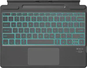 Surface Pro 9 Keyboard, Backlight Detachable Bluetooth Keyboard for 13 inch Surface Pro 8/X, with Trackpad/Pen Holder - Grey