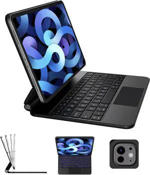 Floating Cantilever Keyboard Case for iPad Air 11'' (M3 2025 / M2 2024)/iPad Pro 11'' 1-4th Gen  Portable Magic-Style Trackpad Case with Ergonomic Typing, Fit for iPad Air 5th/4th Gen, 1.5lbs-Black