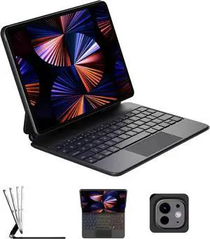 Magic Keyboard Case for iPad Air 11'' M2 2024 & iPad Pro 11'' 1st-4th Gen  Slim 1.28lbs Magnetic Trackpad Keyboard with 7-Color Backlight & 135° Floating Stand for iPad Air 10.9'' 4th/5th Gen