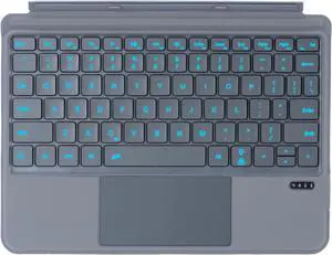 Keyboard for Surface Go 4 2023 / Surface Go 3 2021 / Surface Go 2 2020 / Surface Go 2018, 7-Color Backlight, Magnetic Detachable, Bluetooth Wireless Keyboar with Trackpad, Black Grey