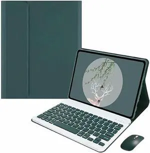 Keyboard Case Mouse for Xiaomi Redmi Pad SE 11" Detachable Cute Color Keyboard Case with Bluetooth Mouse,Dark Green