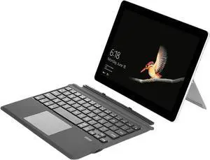 Wireless Keyboard for Go 3/2/1, Ultra Slim Portable Bluetooth Keyboard with Touchpad, Detachable Key Board Backlit with PU Leather (with Colorful Backlit(450mAh Battery))