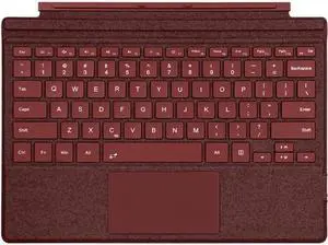 Keyboard for Surface Pro 7+ Pro 7 Pro 6 Pro 5 Pro 4 Pro 3, Portable Slim Type Cover for Surface Pro, Wireless Keyboard with Multi-Touch Trackpad,7 Color Backlit,Wine Red