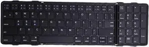 Yunir Foldable Compact Keyboard,Portable Bluetooth Keyboard with PU Leather Cover,Pocket Sized Wireless Travel Keyboards for Tablet Smartphone Laptop PC Wins iOS Android
