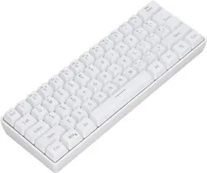 RGB Keyboard, 3g Mode 2.4g 61 Ergonomic Design Keys for Laptop (White)