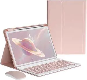 Keyboard Case Mouse for iPad Pro 13 inch M4 Case with Keyboard and Mouse, Magnetically Detachable Color Keyboard Case for iPad Pro 13" M4,Pink