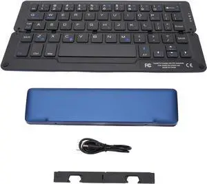 Foldable BT Keyboard, Quiet Keys Folding Multiple System Long Standby Rechargeable Pocket Travel Save Space Lightweight Magnetic Keyboard for Tablet Pad Phones
