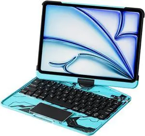 360° Rotatable Transparent Keyboard for iPad Pro 11 inch (M4, 2024) Touchpad Backlit Keyboard Integrated Foldable Multi-Function Backlight Case
