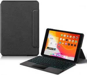 Folio Keyboard Case for iPad 6th/5th Generation/Air/Air 2/iPad Pro 9.7 inch Integrated Backlit Keyboard Case with Trackpad Slim Folio Touch Keyboard with Backlight
