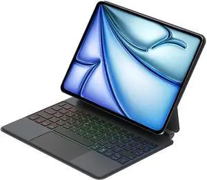 Keyboard Case for iPad Air 13 inch (M2) 2024, iPad Pro 12.9 (6th, 5th, 4th, 3rd Gen), Magnetic Keyboard with Multi-Touch Trackpad, Backlit Keyboard Case with Easy-Set Portrait/Landscape Stand