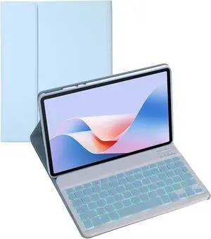 Keyboard Case for Oneplus Pad 2 Pro 13.2inch 2025 Tablet, Wireless Bluetooth Keyboard, Soft Silicone Edge Protective Case with Stand, 2025 New Model (Blue,Backlit)