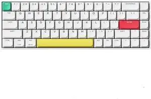 Mechanical Keyboard C68 Three Mode Low Profile Wireless Bluetooth Hot Swap RGB Office Keyboard for Tablet Pc Gamer(Mute Switch,White)