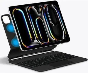 Keyboard Magic Case for 2024 iPad Air 13 and iPad Pro 12.9 (6th, 5th, 4th, 3rd Gen), Magnetic Keyboard Case with Multi-Touch Trackpad, 7 Colors Backlight,Black