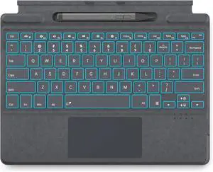 Surface Pro 11 Keyboard with Slim Pen, Compatible with Microsoft Surface Pro11/10/9 /8 /X, 13 Inch Bluetooth Wireless Backlight Type Cover Gray