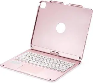 Keyboard, Touchpad & 7-Color Backlit for 12.9 with 7 Modes, 360° Rotation, 180° Horizontal Placement (Type D-for Pro 12.9 inch)
