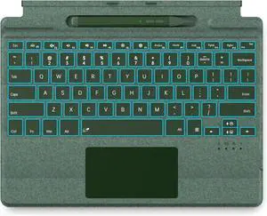 Surface Pro 11 Keyboard with Slim Pen, Compatible with Microsoft Surface Pro11/10/9 /8 /X, 13 Inch Bluetooth Wireless Backlight Type Cover Green
