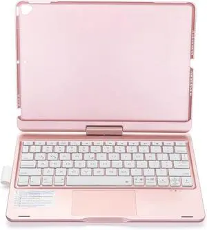 12.9 inch Rechargeable BT Keyboard with 7 Color Backlit Touchpad 7 Folding Usage Modes, 180° Horizontal (Type A-for pad 10.2 & 10.5 inch)