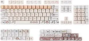 Mechanic Keyboard Compatible ANSI Layout 143-Key Dye-Sublimation PBT MOA Profile Keycaps Set by Meow Sushi