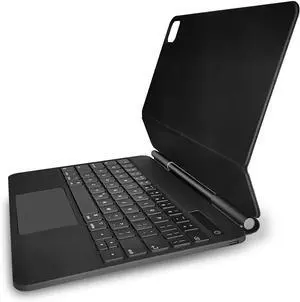 BT Magnetic Suction Touch Control Keyboard with ive Shell Compatible with Pro 12.9'' 2018-2021 Black(with Back)