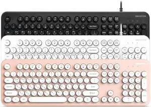 Korean/English Keyboard Retro and Simple Design Full Size Keyboard for Desktop, Computer, Notebook, Laptop (Black)