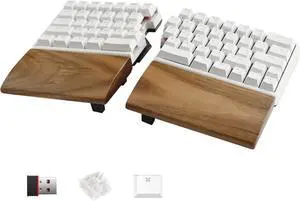 Lite: Wireless Ergonomic Split Mechanical Keyboard with Poron Foam RGB Palm Rest, Hot Swappable, Compact 60% Layout, PBT Keycaps Programmable for Mac & Windows(Linear, New Premium Version)