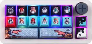 Darmoshark SK16 Macro Mechanical Numeric Keyboards 2.4G/USB-C/Bluetooth 16 Keys Mini Numpad Portable Keypad RGB Backlight Gaming Keyboards Extended Layout for Cashier,Fully Programmable Keys(White)