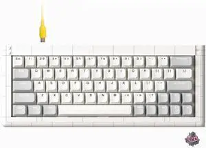 01Adam 60% Mechanical Keyboard, 64-Key ANSI, Lego-Compatible Case, Gasket Mount, Hot-swappable, Wired, Linear Switch, RGB, QMK, Vial for Win/Mac, Full Kit (White)