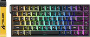 ATTACK SHARK R82 HE Rapid Trigger Wired Mechanical Gaming Keyboard TKL NKRO with 8K Polling,0.005mm RT Accuracy,256K Scan Rate,5 Layer Sound Damped,Hall Effect Magnetic Switch,Driver for PC Mac(Black)