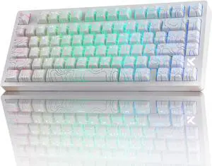 Hyekit x MCHOSE Jet 75 75% Wired Magnetic Switch Mechanical Gaming Keyboard, Rapid Trigger Hall Effect Keyboard, Hyper-Fast Adjustable Actuation, 8K Hz Polling Rate, RGB HotSwap, for PC/Mac, White