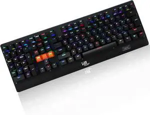 ZY-2218 Left Handed Keyboard, Wireless/Wired Mechanical Keyboard RGB Backlit, Aluminum Top Case, 111 Keys for Business Accounting Compatible for Windows/Mac