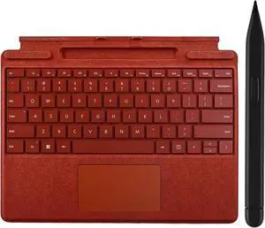 Pro 10 Signature Keyboard with Slim Pen Compatible with Microsoft Surface Pro 10/11 Signature Keyboard with Slim Pen,Surface Pro 11/9 Signature Keyboard with Slim Pen(Poppy Red)