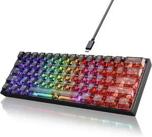 YK61-60% Mechanical Gaming Keyboard Wired, Hall Effect Switches, Adjustable Actuation Rapid Trigger Mode, 8000 Hz Polling Rate, Hot-Swap, RGB Backlit Side Printed(Translucent Black)