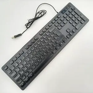 104 Keys Office Keyboard, German/French/Spanish/Italian/Arabic/Swedish/Russian/Portuguese Keyboard, USB Port, Ultra Slim and Quiet, Well Layout of Keys,PT-Black