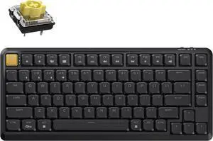 J1 Low-Profile Wireless Mechanical Keyboard - QMK/VIA RGB Backlit, 2.4G/Bluetooth/USB-C Triple Mode, 75% Layout PBT Keycaps, Banana Tactile Switch, Mac/Win/Linux Compatible - Black