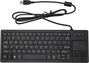 Wired USB Keyboard with Touchpad, Compact Industrial Keyboard Trackpad Combo with HUB Function Ergonomic Keyboard USB Keyboard Trackpad Keyboard for Industrial Food Service Marine