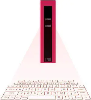 Bluetooth Wireless Laser Projection Virtual Keyboard, Portable Full-Size Keypad (Red)