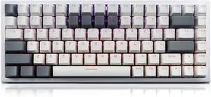MOLGRIA G84 Compact Mechanical Keyboard, Hot-Swappable RGB Backlit USB-C Bluetooth 2.4G Wireless Connected Gasket Keyboard for Office and Home (White)
