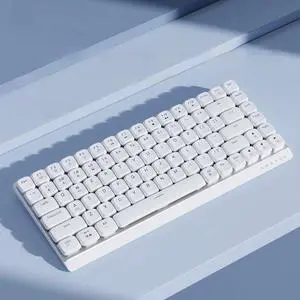 EWEADN MK84 75% Wireless Low Profile Mechanical Keyboard Tri-Mode Connect with White Backlight Mechanical Keyboards Wireless, Red Switch Bluetooth/2.4GHz/USB-C Wired Cute Keyboard-White