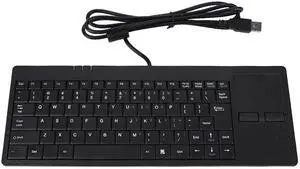 K~818 Wired USB Touchpad Keyboard, 86 Key Mute Ultra Thin Keyboard with 1.4M Cable, HUB Port Keyboard Built in Touchpad for Desktop Laptop Computers