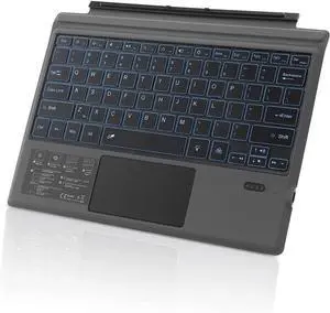 Hilitand Bluetooth Keyboard with Touchpad for Pro 3/4/5/6/7, 7 Color LED Backlit Built-in 550mAh Lithium Battery Portable Replacement Keyboard Type Cover