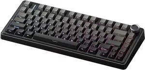 x Aula F75 Gasket Mechanical Keyboard, 75% Wireless Hot Swappable Gaming Keyboard with Five-Layer Padding&Knob, Bluetooth/2.4GHz/USB-C, RGB (Black Gradient, LEOBOG Reaper Switch)