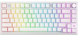 MOLGRIA x SKYLOONG 75% Gaming Keyboard, GK75 HE USB Wired Magnetic-Switch Mechanical Keyboard with Cherry Profile Double-Shot PBT Keycaps, South-Facing RGB Backlit and Knob(White Horizon Line)