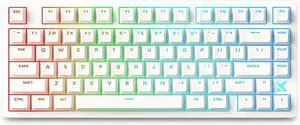 FKZ MCHOSE Jet 75 Rapid Trigger Gaming Keyboard,75% Hall Effect Magnetic Switch Adjustable Actuation Wired Hyper-Fast Keyboard with RGB Transparent Keycaps 8K Hz Polling Rate (White)