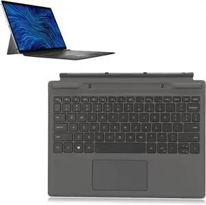 Dpofirs Detachablelatitude 7320 Keyboard, PU Leather 7310 Seamless Connection Backlighting Laptop Keyboard with Touchpad