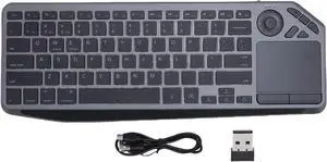 78 Keys Wireless Touch Keyboard with Touchpad, 14inch BT USB 2.4G Keyboard with Wrist Rest 7 Color Backlight Multi Gesture Touch Control Hotkey Ultra Slim Rechargeable for TV PC