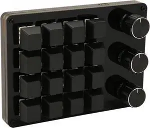 Mini Keyboard, 16 Keys, 3 Knobs Macro Programmable Custom Keyboard Detachable for Office Use