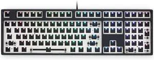 KPREPUBLIC GK108 GK108S Dual Mode hot swappable 100% Custom Mechanical Keyboard Kit Support RGB Switch led Type c Software Balck White case (GK108S Black Case Kit x1)